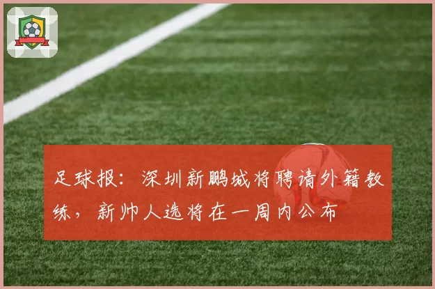足球报:深圳新鹏城将聘请外籍教练,新帅人选将在一周内公布